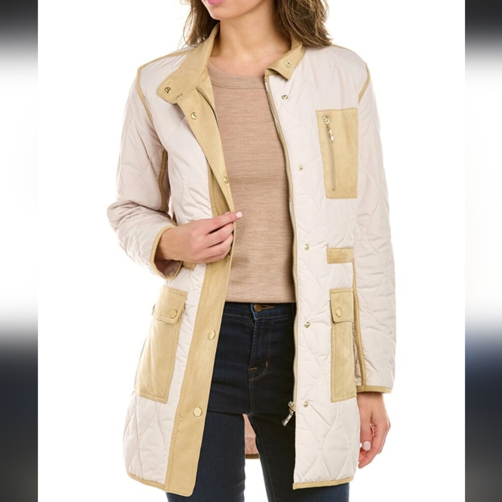 Stylish Beige Quilted Jacket J. McLaughlin jacket
